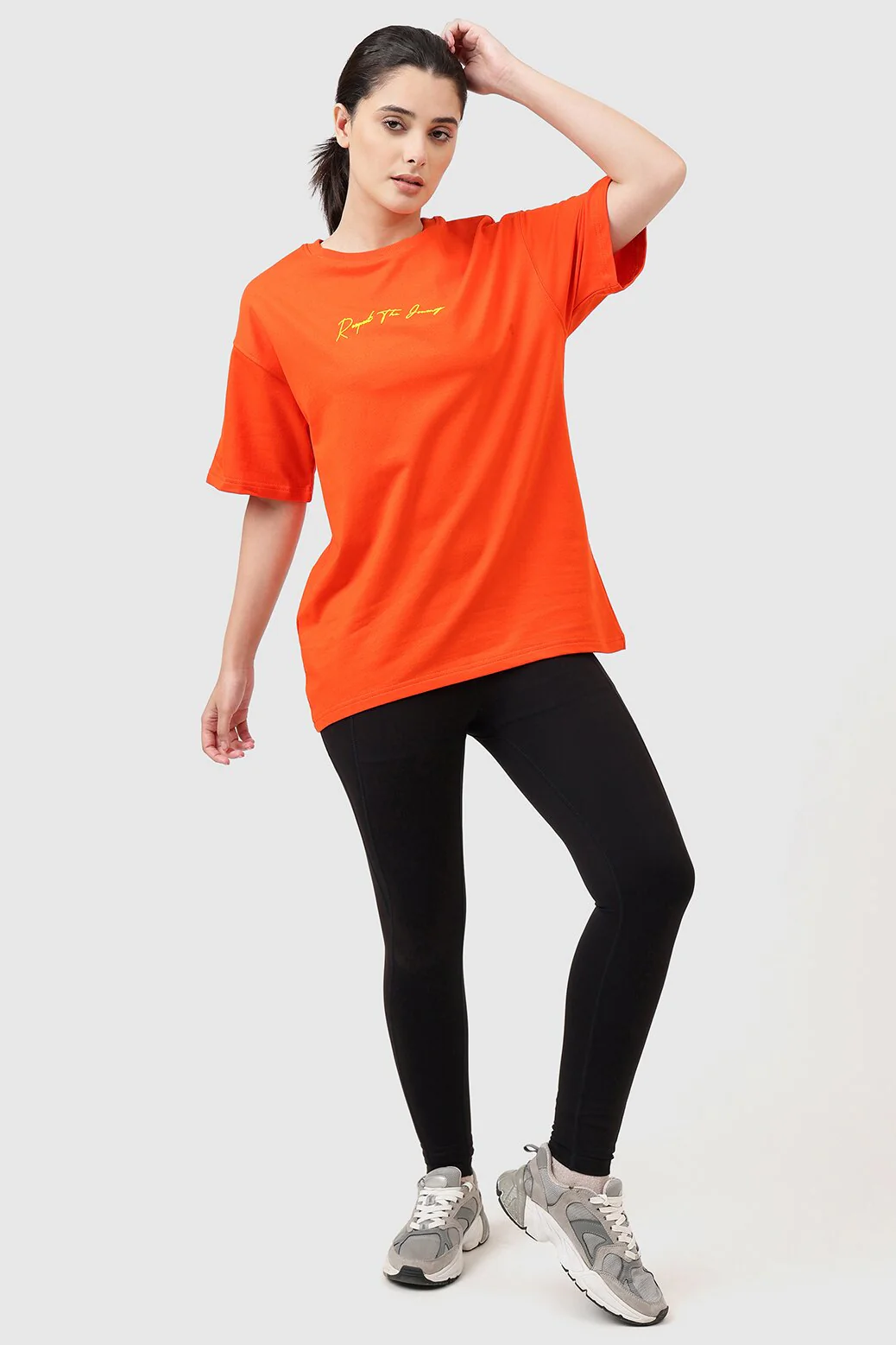 Respect The Journey Oversized T-shirt Orange - Image 2