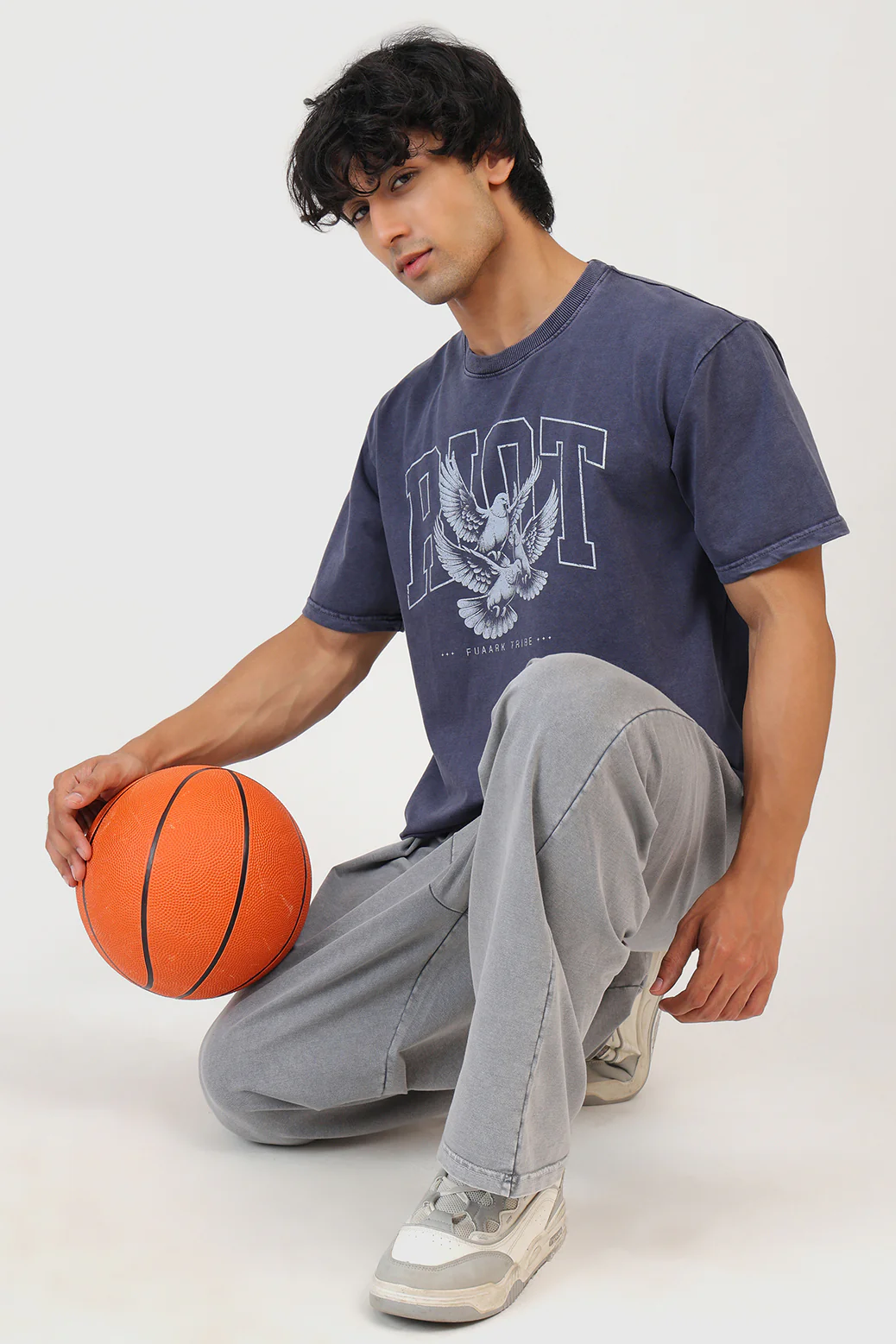 Shadow Washed Oversized T-shirt Navy - Image 2
