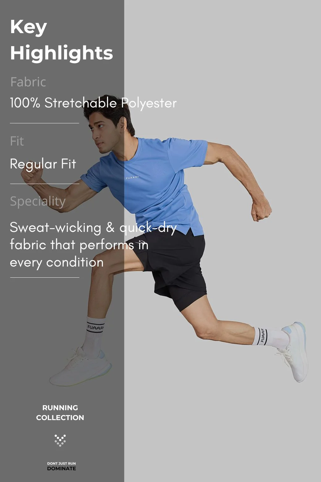 Slate Running T-shirt Blue - Image 7