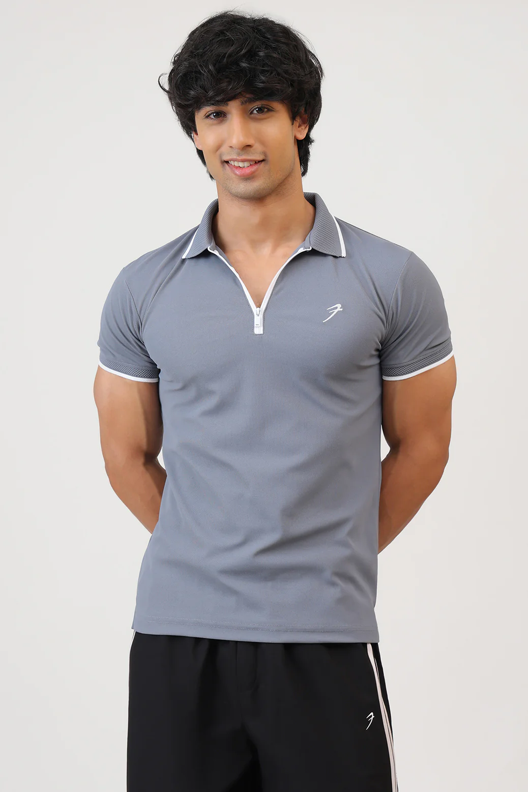 Stride Polo T-shirt Grey
